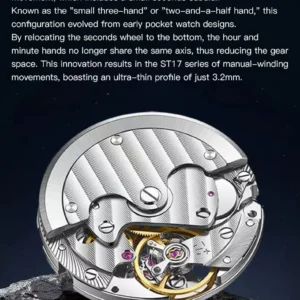 Mechanical watch movement detail.
