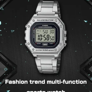 Silver digital multi-function watch
