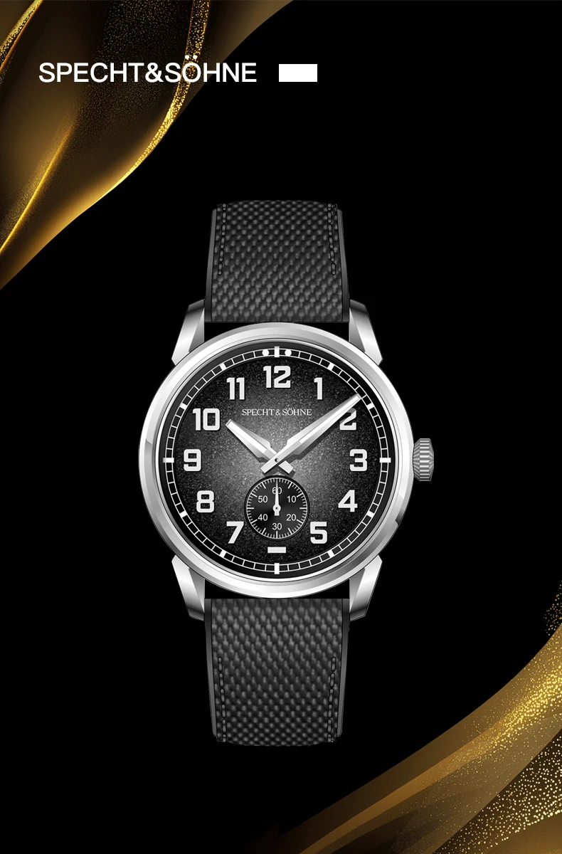 specht & söhne new automatic mechanical watch for men green color rubber strap sapphire crystal c3 luminous 38mm sports watches Luxury watch with black strap