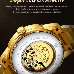 Golden automatic watch movement