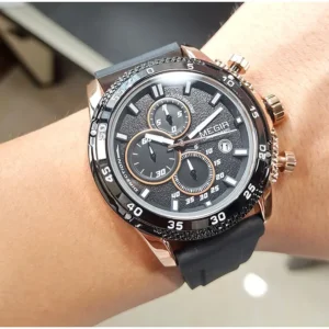Men's black chronograph watch