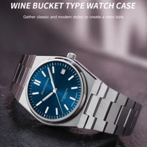 Blue dial wine bucket watch
