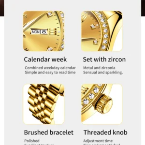 Golden OLEVS watch details