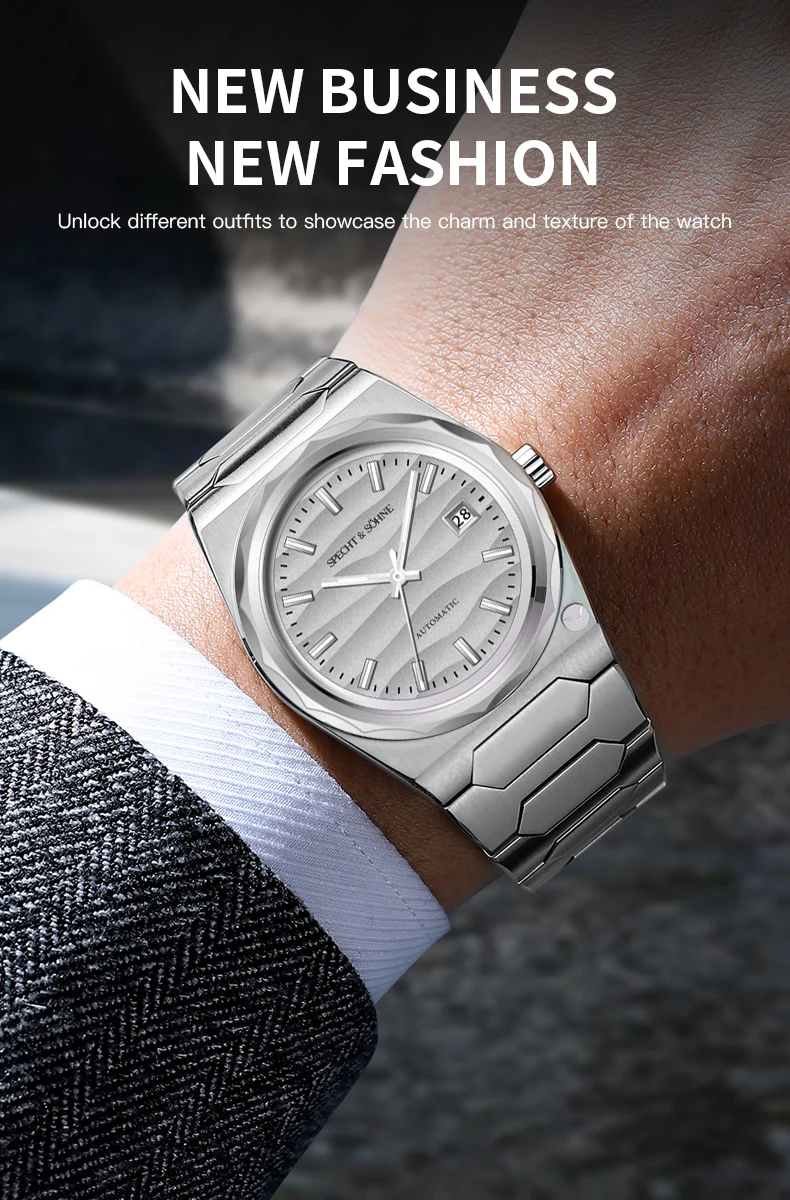 2025 new specht&sohne 222 gold watch luxury men's watches automatic mechanical wriswatch miyota 8215 movt sports wristwatch 37mm Men's silver automatic watch