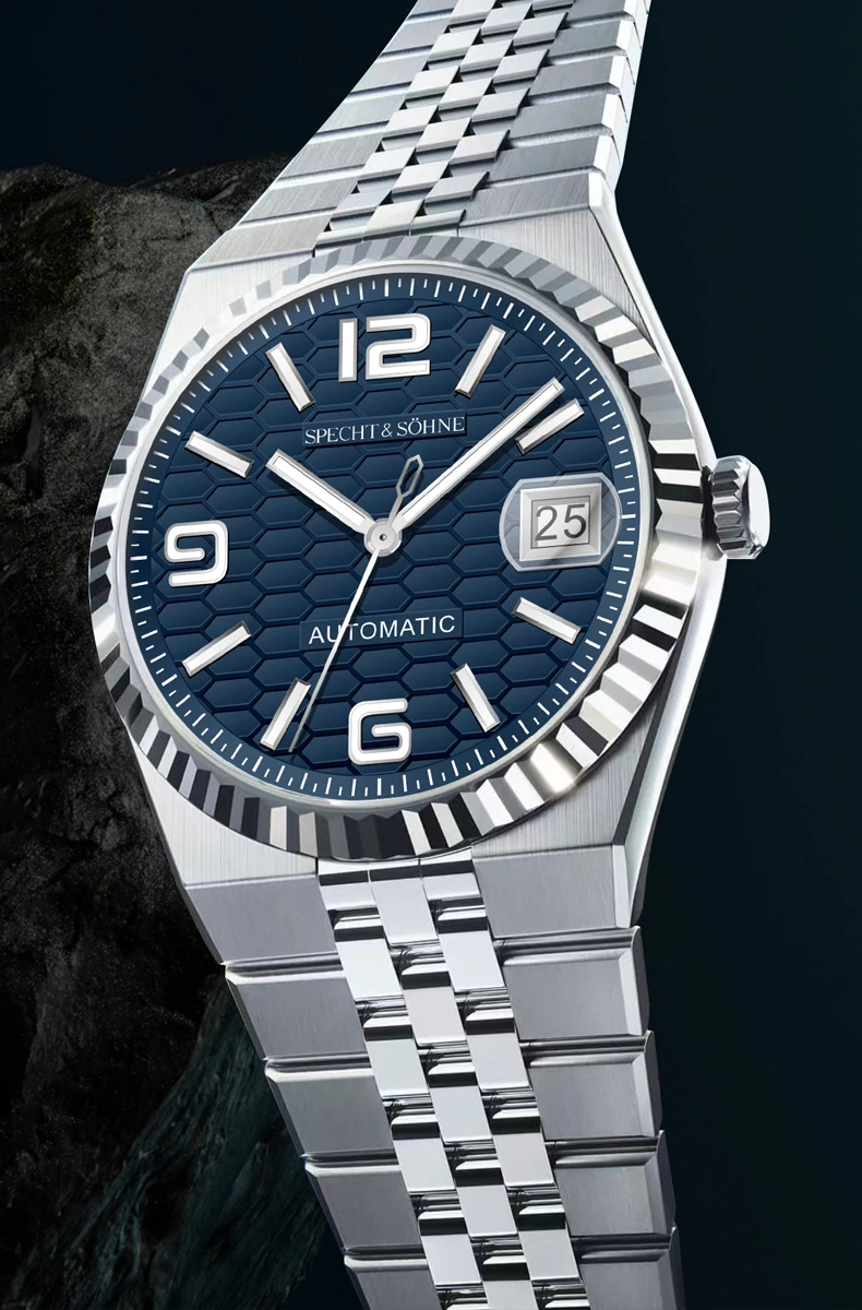 specht & söhne new mens watches miyota 8215 automatic mechanical wristwatches stainless steel watch relogio masculino 37mm blue dial automatic watch