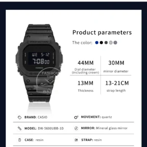 Black Casio watch product details