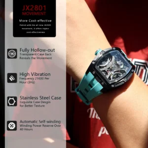 Skeleton automatic watch on wrist