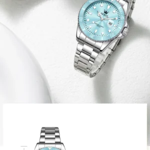 Stylish silver metal watch.