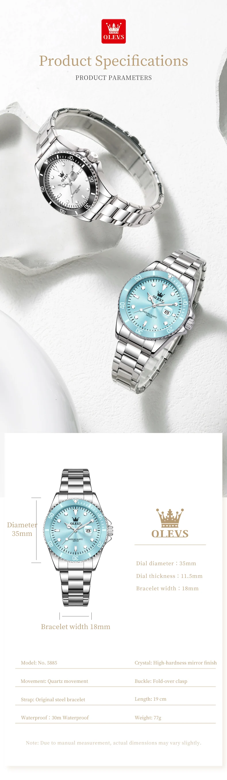 olevs luxury stainless steel waterproof quartz watch for women fashion calendar luminous womens wristwatch sport clock reloj Stylish silver metal watch.