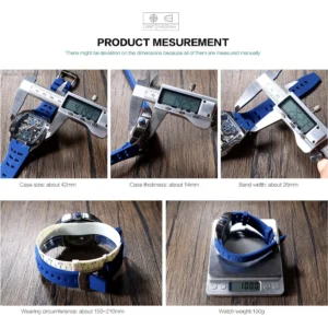Watch measurements with calipers
