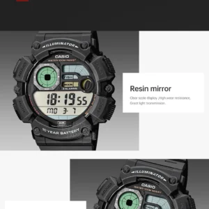 Black digital watch display