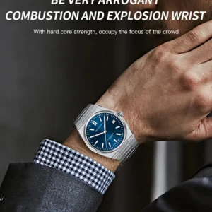 Men's blue dial watch.