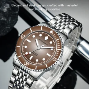 Brown dial dive watch.