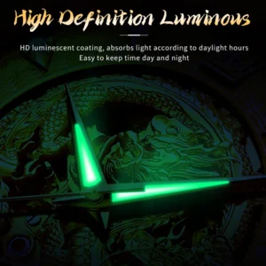 Luminous watch dial close-up