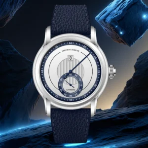 Luxury watch with dark strap