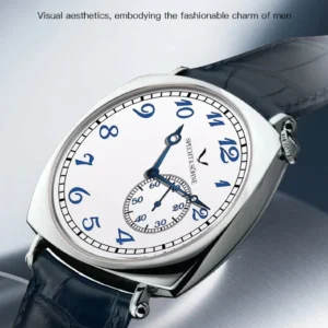 Men's watch with leather strap.