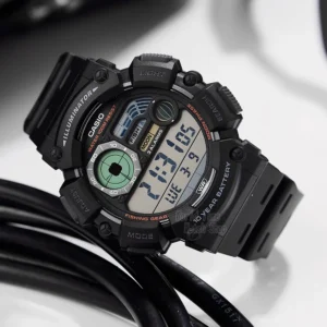 Black digital fishing watch