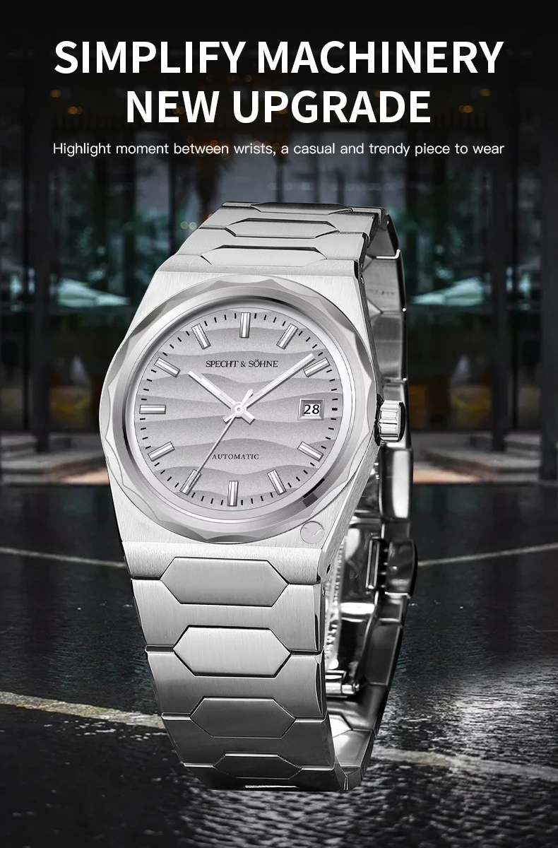 2025 new specht&sohne 222 gold watch luxury men's watches automatic mechanical wriswatch miyota 8215 movt sports wristwatch 37mm Silver automatic watch with date.