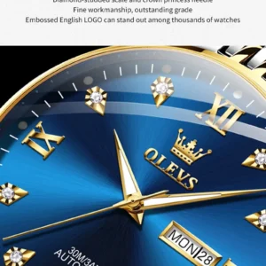 Blue diamond dial watch.