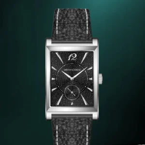 Rectangle watch with black dial
