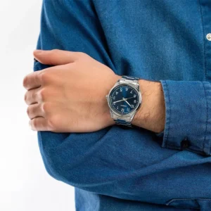 Mens blue faced watch