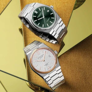Two luxury watches displayed