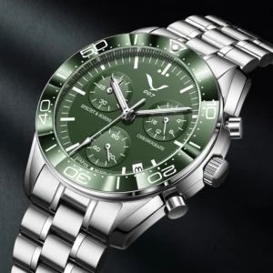 Green chronograph watch band