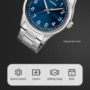 Blue dial quartz watch