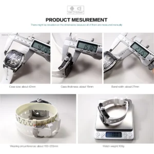 Watch measurements with calipers