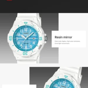White and blue sports watch