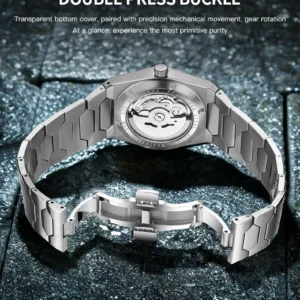 Automatic watch with transparent back