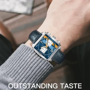 Square faced men's watch