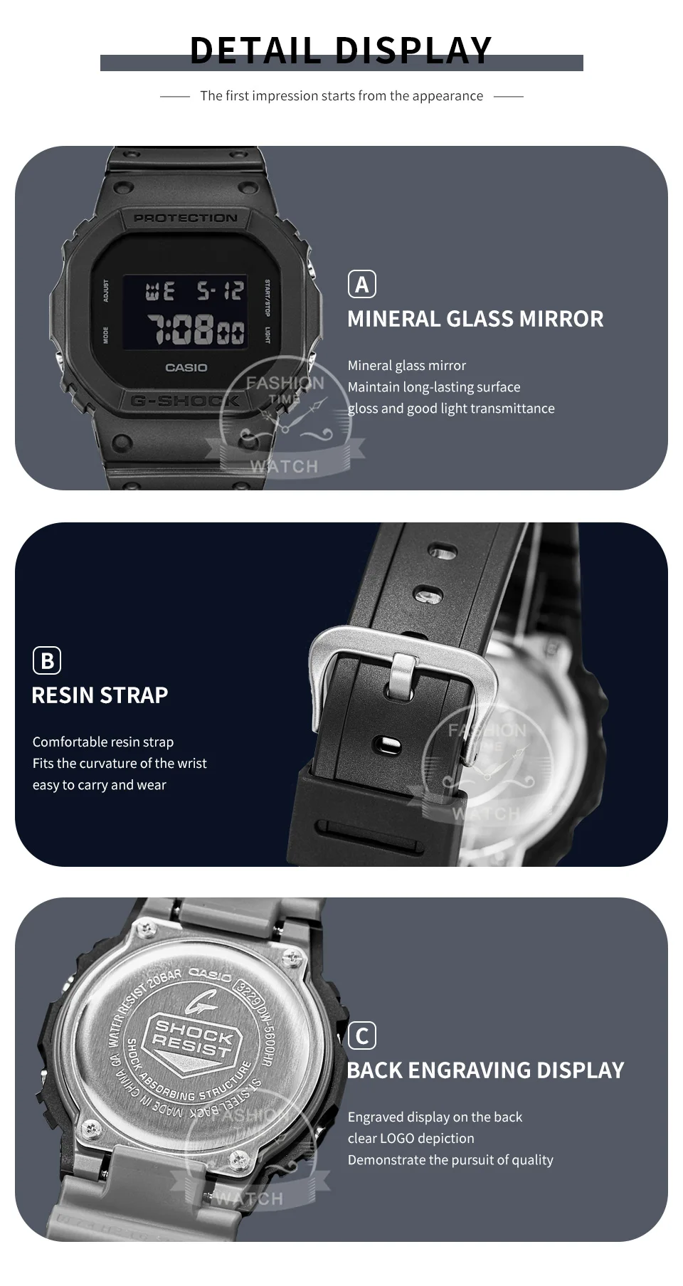 casio g shock watch for men top luxury set military digital watch reloj casio hombre dw 5600ubb 1 Black G-Shock watch details
