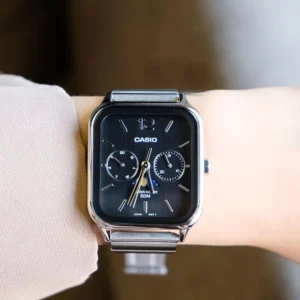 Square face watch with bracelet