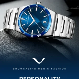 Blue dial men's watch.