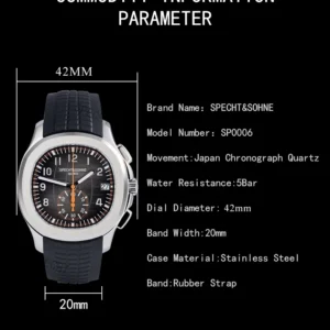 Black rubber strap watch.