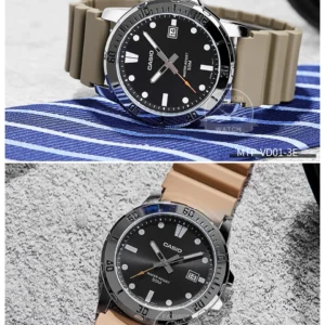 Black dial watch with band