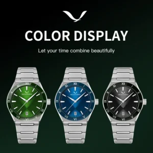 Three different colored watches.