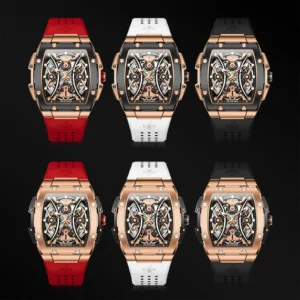 Assorted skeleton watches display