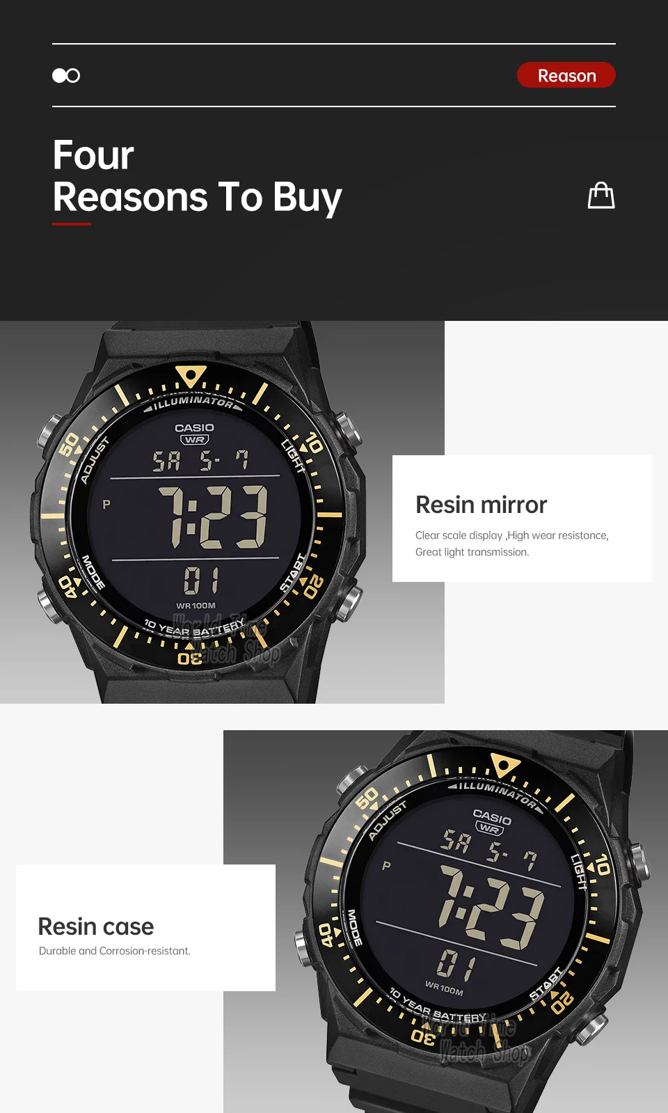 casio watch for men 2026 new model ae 1700h 1b top brand luxury suit relogio masculino часы мужские наручные Black digital watch features