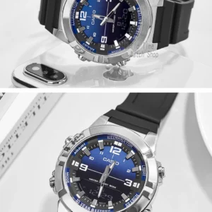 Blue analog digital watch