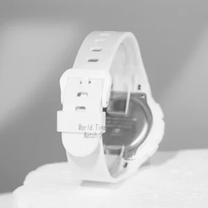 White watch strap close-up