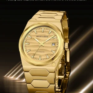 Gold automatic wristwatch with date