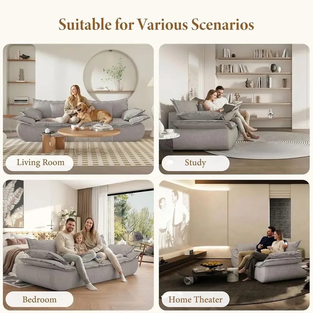 86.6-Inch Chenille Cloud Sofa – 3-Seater description