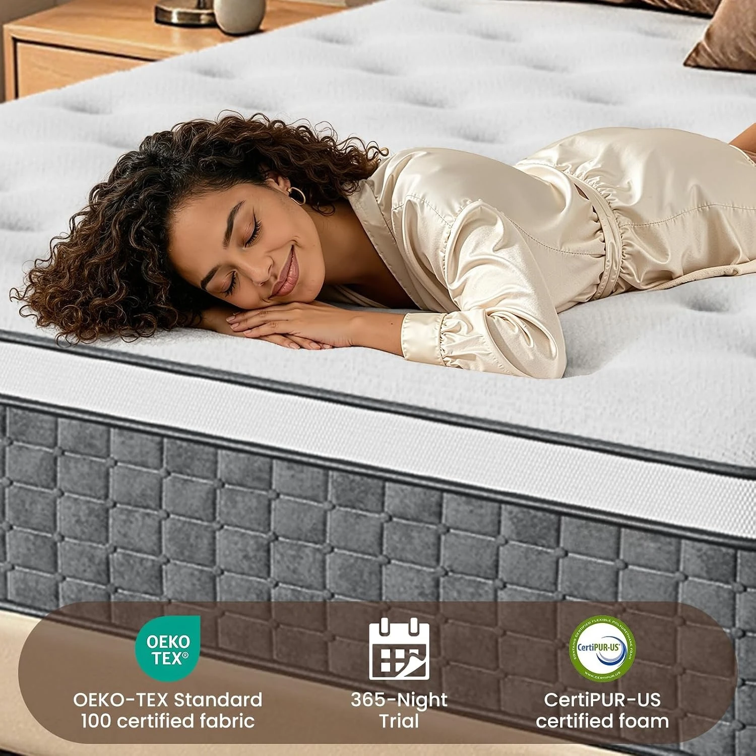 Queen Mattress 12 Inch, Medium Firm Feel, Kf S5d3612e6dcc34b078f46c868cb6d2fe7d