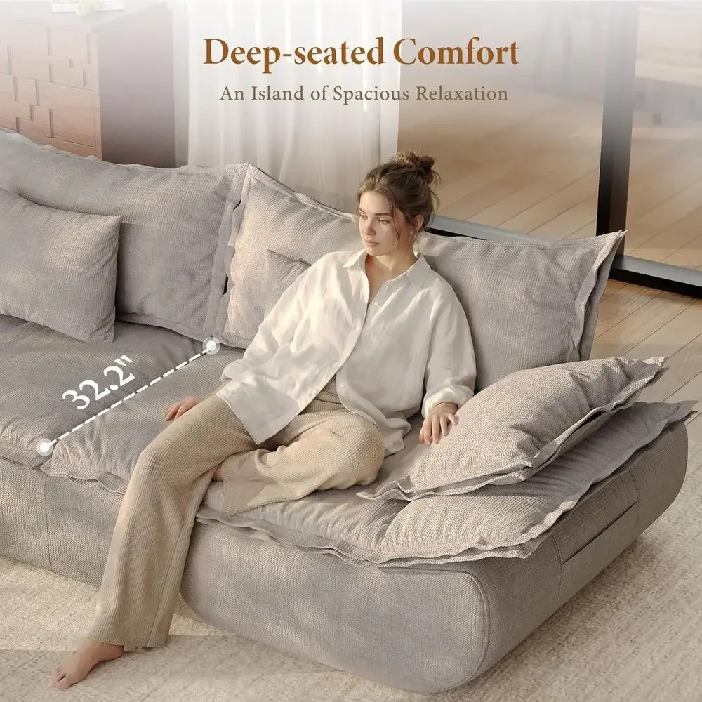 86.6-Inch Chenille Cloud Sofa – 3-Seater description
