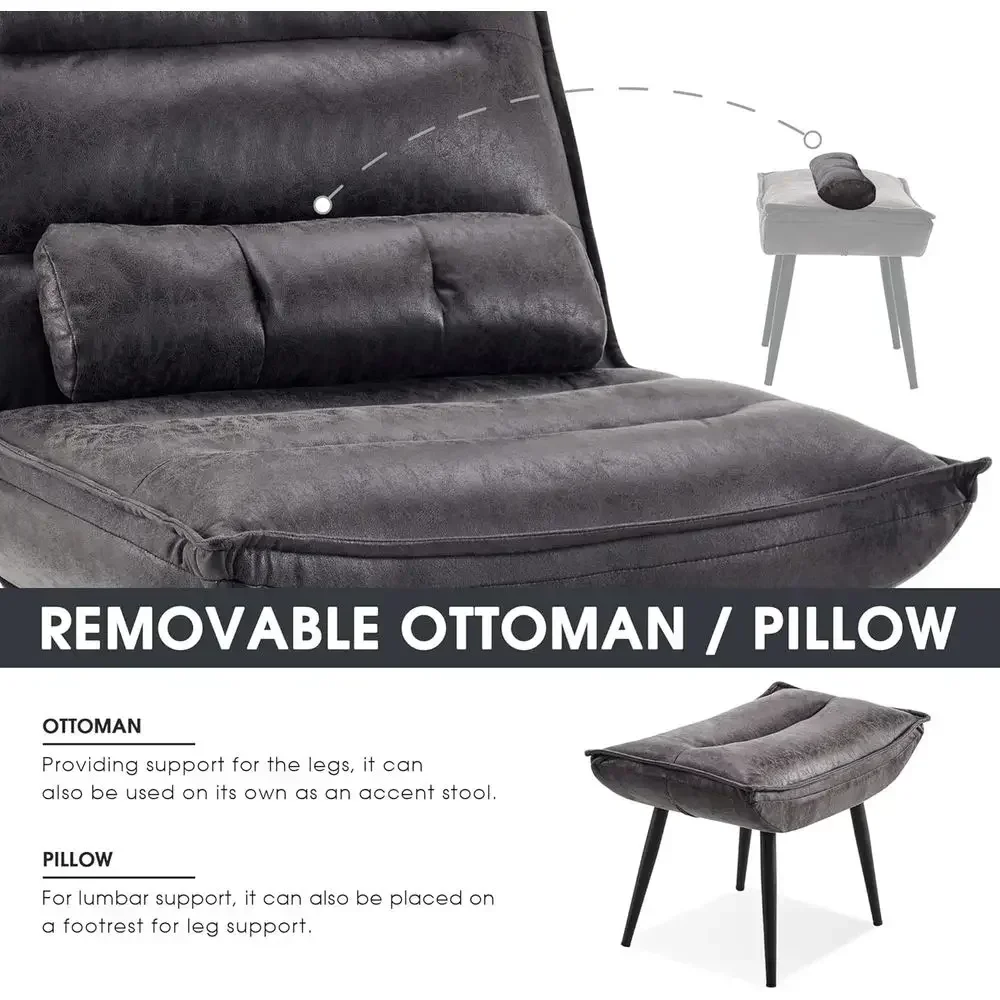 Wingback Accent Chair with Ottoman description